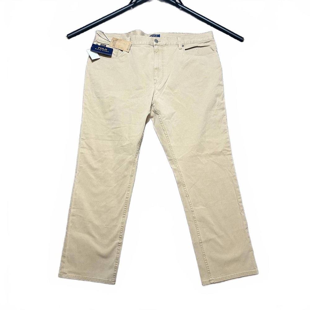 Polo Ralph Lauren Mens 5-Pocket Straight Leg Chino Pants‎ Tan 40x30 NWT